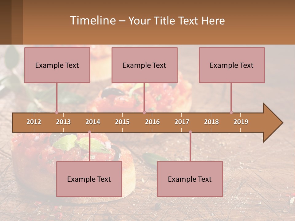 A Wooden Table Topped With Mini Pizzas Covered In Toppings PowerPoint Template