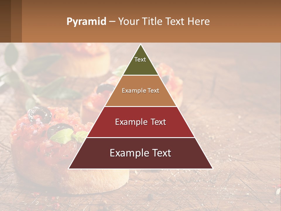 A Wooden Table Topped With Mini Pizzas Covered In Toppings PowerPoint Template