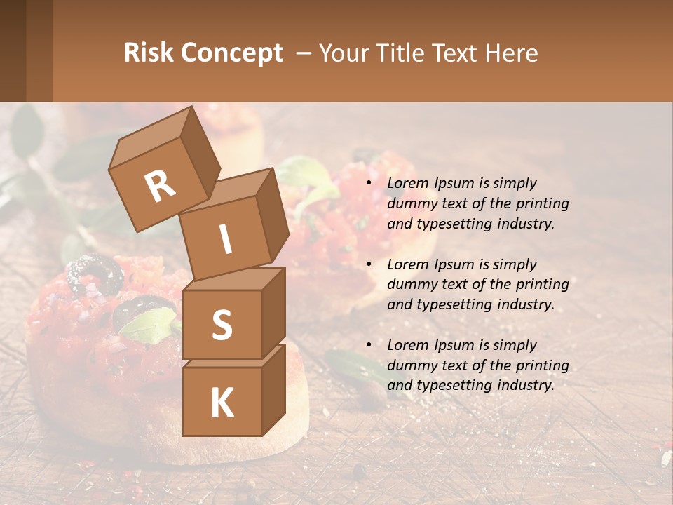 A Wooden Table Topped With Mini Pizzas Covered In Toppings PowerPoint Template
