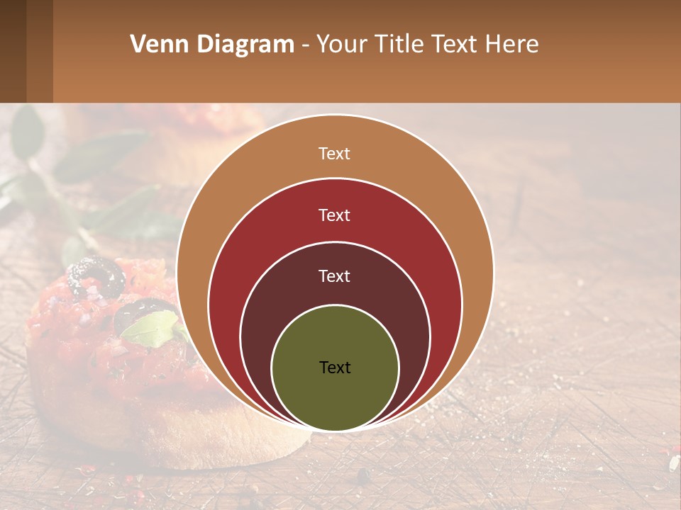 A Wooden Table Topped With Mini Pizzas Covered In Toppings PowerPoint Template