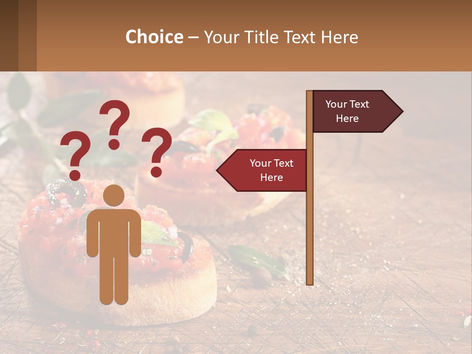 A Wooden Table Topped With Mini Pizzas Covered In Toppings PowerPoint Template