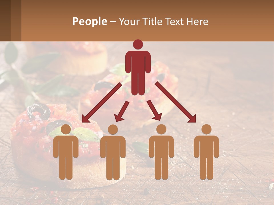 A Wooden Table Topped With Mini Pizzas Covered In Toppings PowerPoint Template