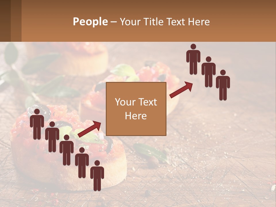 A Wooden Table Topped With Mini Pizzas Covered In Toppings PowerPoint Template