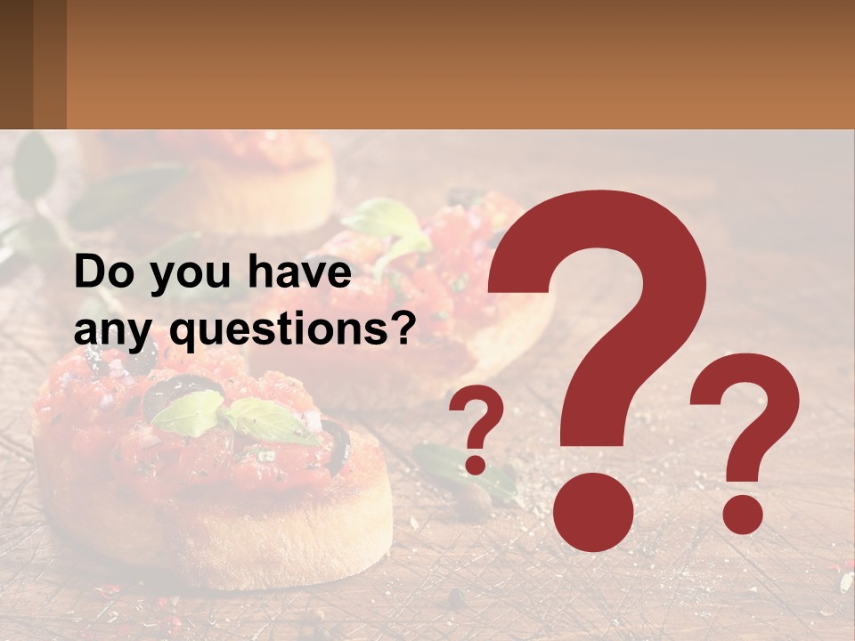 A Wooden Table Topped With Mini Pizzas Covered In Toppings PowerPoint Template