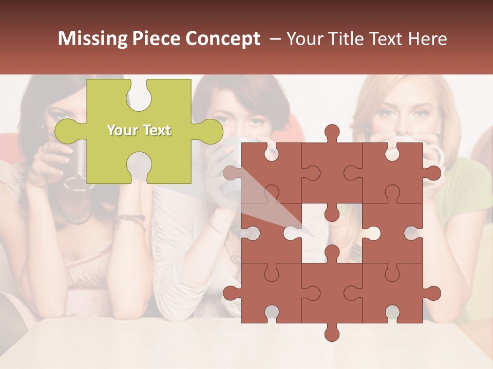 Three Women Sitting On A Couch Drinking Coffee PowerPoint Template