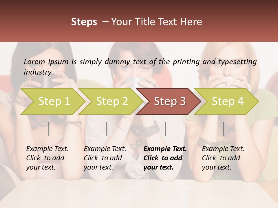 Three Women Sitting On A Couch Drinking Coffee PowerPoint Template