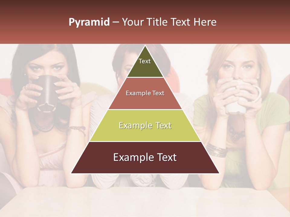 Three Women Sitting On A Couch Drinking Coffee PowerPoint Template