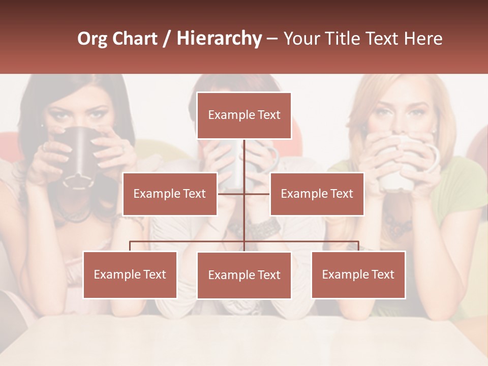Three Women Sitting On A Couch Drinking Coffee PowerPoint Template