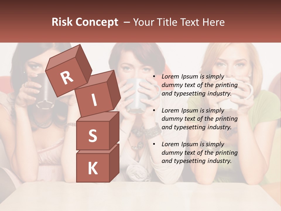 Three Women Sitting On A Couch Drinking Coffee PowerPoint Template