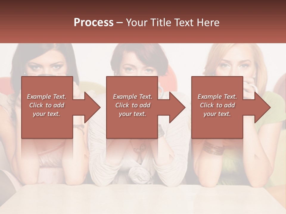 Three Women Sitting On A Couch Drinking Coffee PowerPoint Template