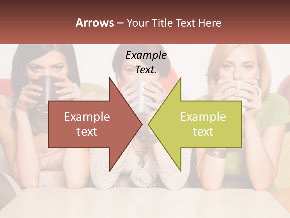 Three Women Sitting On A Couch Drinking Coffee PowerPoint Template