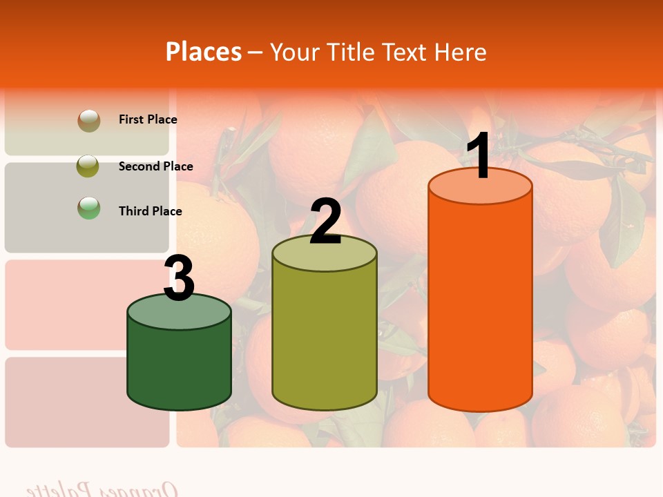 A Bunch Of Oranges With Green Leaves On Them PowerPoint Template