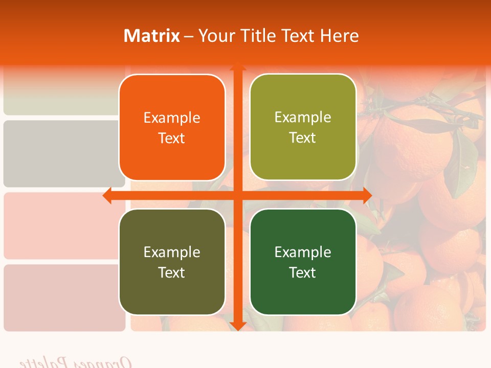 A Bunch Of Oranges With Green Leaves On Them PowerPoint Template