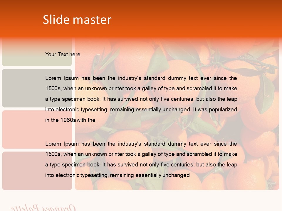 A Bunch Of Oranges With Green Leaves On Them PowerPoint Template