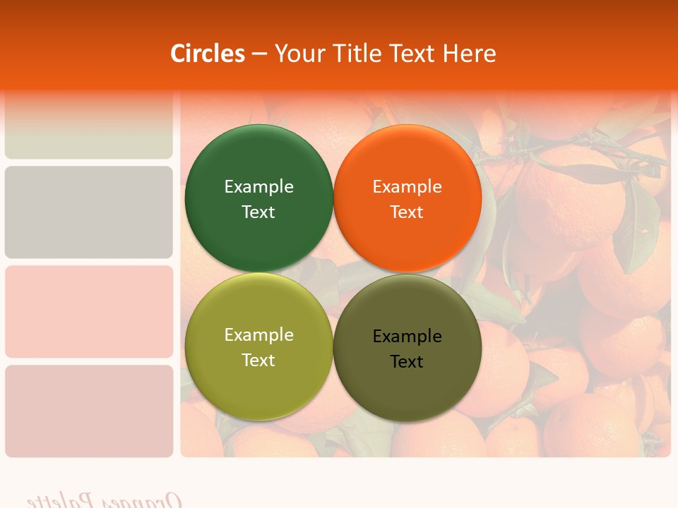 A Bunch Of Oranges With Green Leaves On Them PowerPoint Template