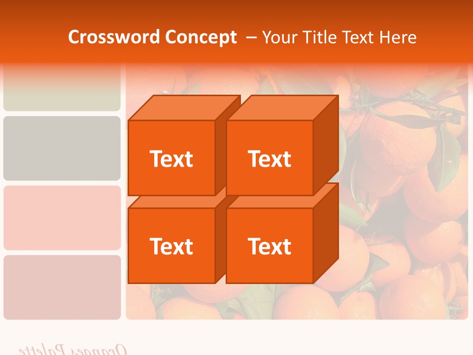 A Bunch Of Oranges With Green Leaves On Them PowerPoint Template