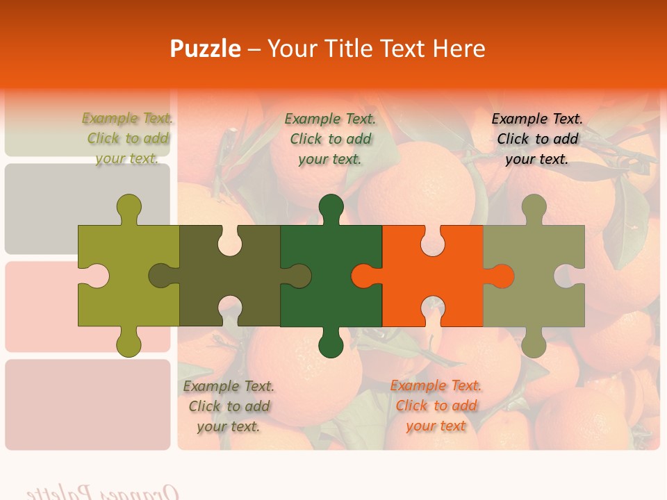 A Bunch Of Oranges With Green Leaves On Them PowerPoint Template
