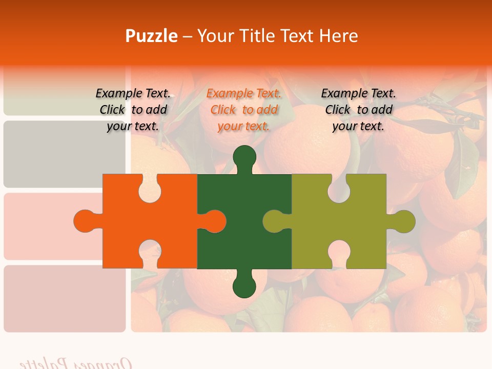 A Bunch Of Oranges With Green Leaves On Them PowerPoint Template