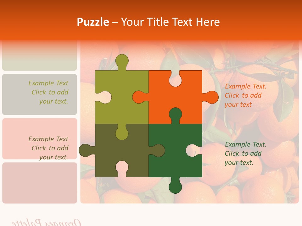 A Bunch Of Oranges With Green Leaves On Them PowerPoint Template