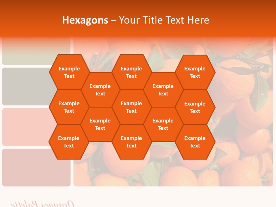 A Bunch Of Oranges With Green Leaves On Them PowerPoint Template