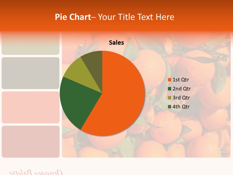 A Bunch Of Oranges With Green Leaves On Them PowerPoint Template