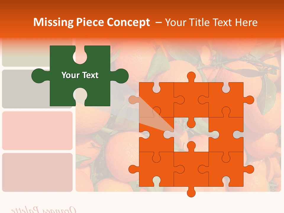 A Bunch Of Oranges With Green Leaves On Them PowerPoint Template