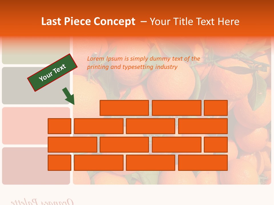 A Bunch Of Oranges With Green Leaves On Them PowerPoint Template