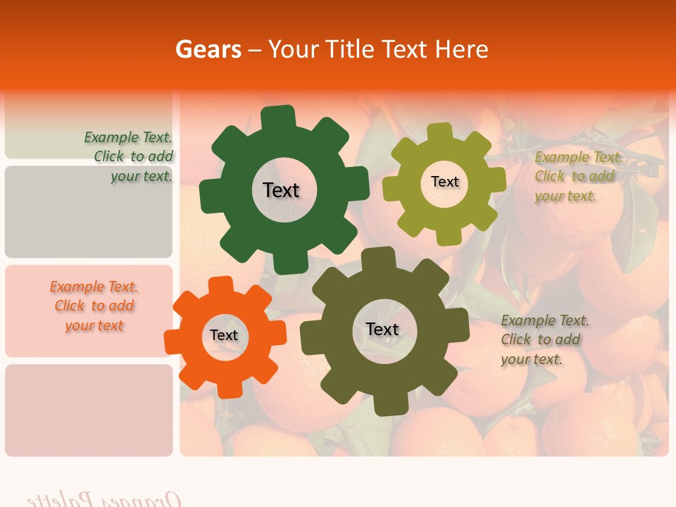 A Bunch Of Oranges With Green Leaves On Them PowerPoint Template