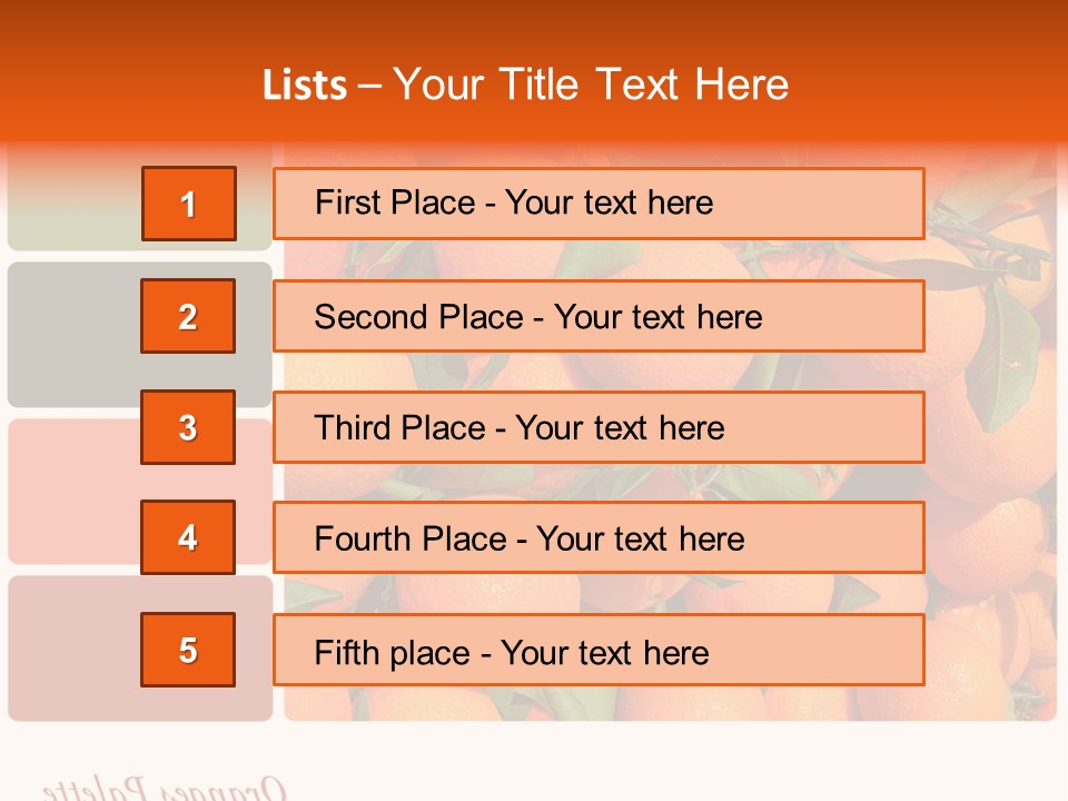 A Bunch Of Oranges With Green Leaves On Them PowerPoint Template