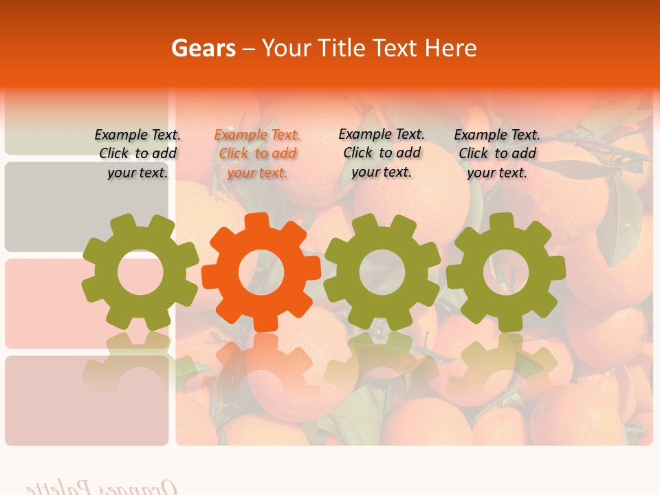 A Bunch Of Oranges With Green Leaves On Them PowerPoint Template
