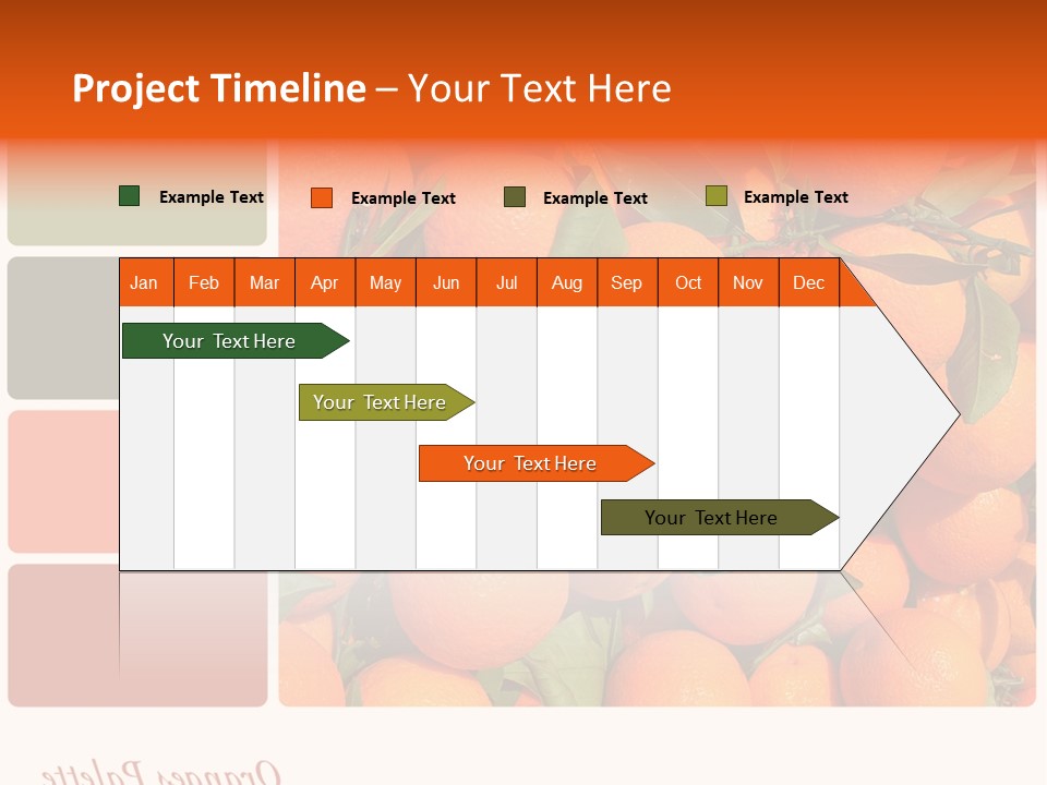 A Bunch Of Oranges With Green Leaves On Them PowerPoint Template