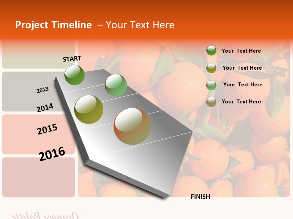 A Bunch Of Oranges With Green Leaves On Them PowerPoint Template