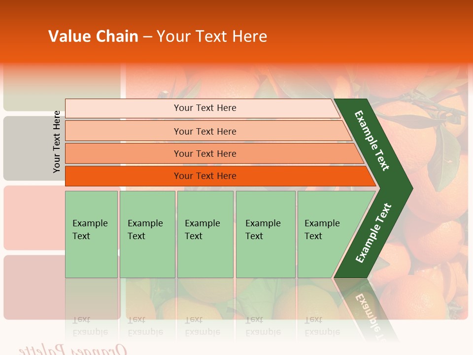 A Bunch Of Oranges With Green Leaves On Them PowerPoint Template