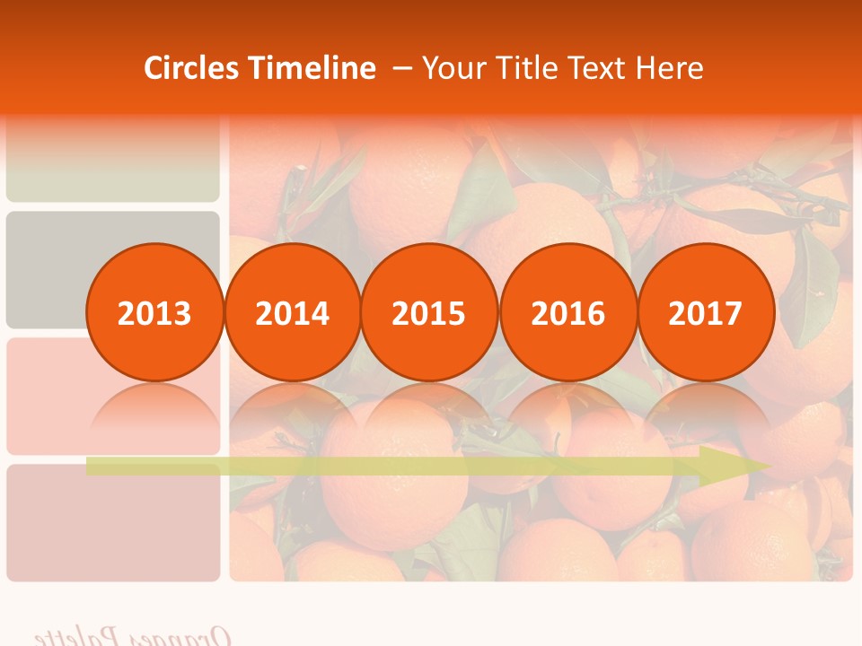 A Bunch Of Oranges With Green Leaves On Them PowerPoint Template
