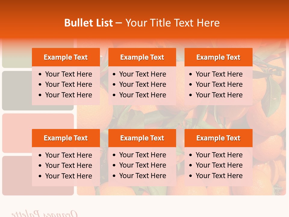 A Bunch Of Oranges With Green Leaves On Them PowerPoint Template