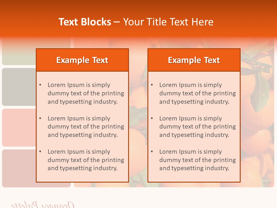 A Bunch Of Oranges With Green Leaves On Them PowerPoint Template