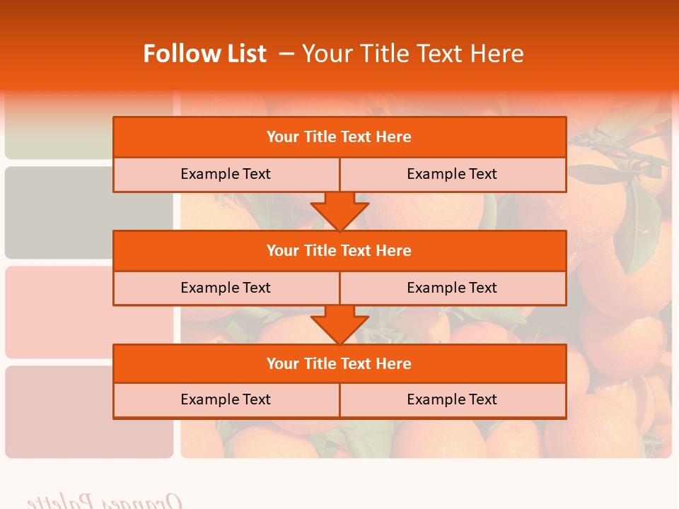 A Bunch Of Oranges With Green Leaves On Them PowerPoint Template