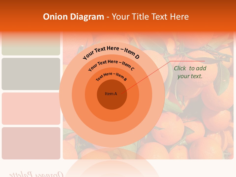 A Bunch Of Oranges With Green Leaves On Them PowerPoint Template