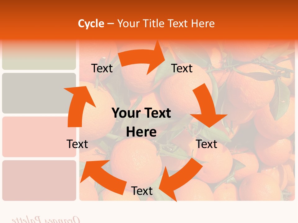 A Bunch Of Oranges With Green Leaves On Them PowerPoint Template