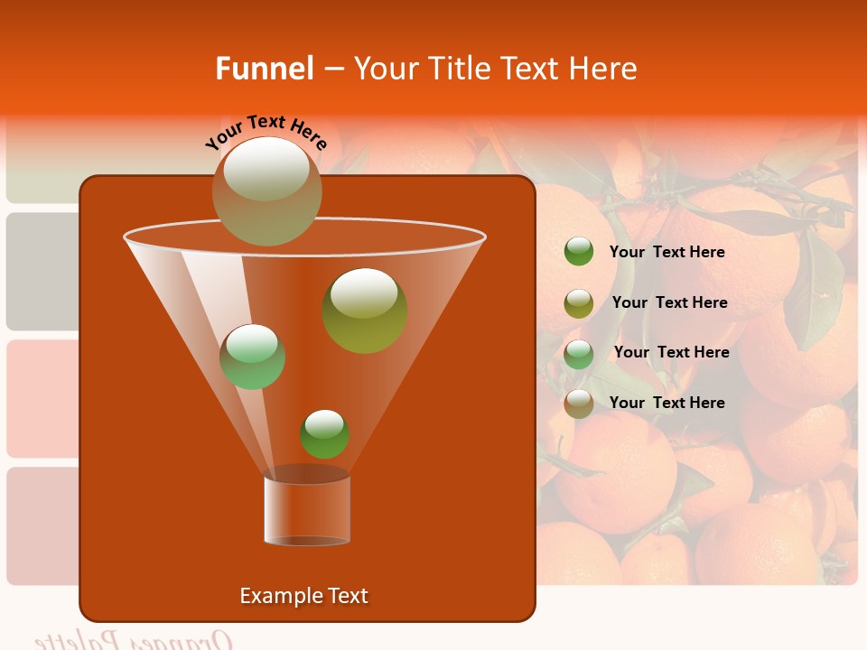 A Bunch Of Oranges With Green Leaves On Them PowerPoint Template