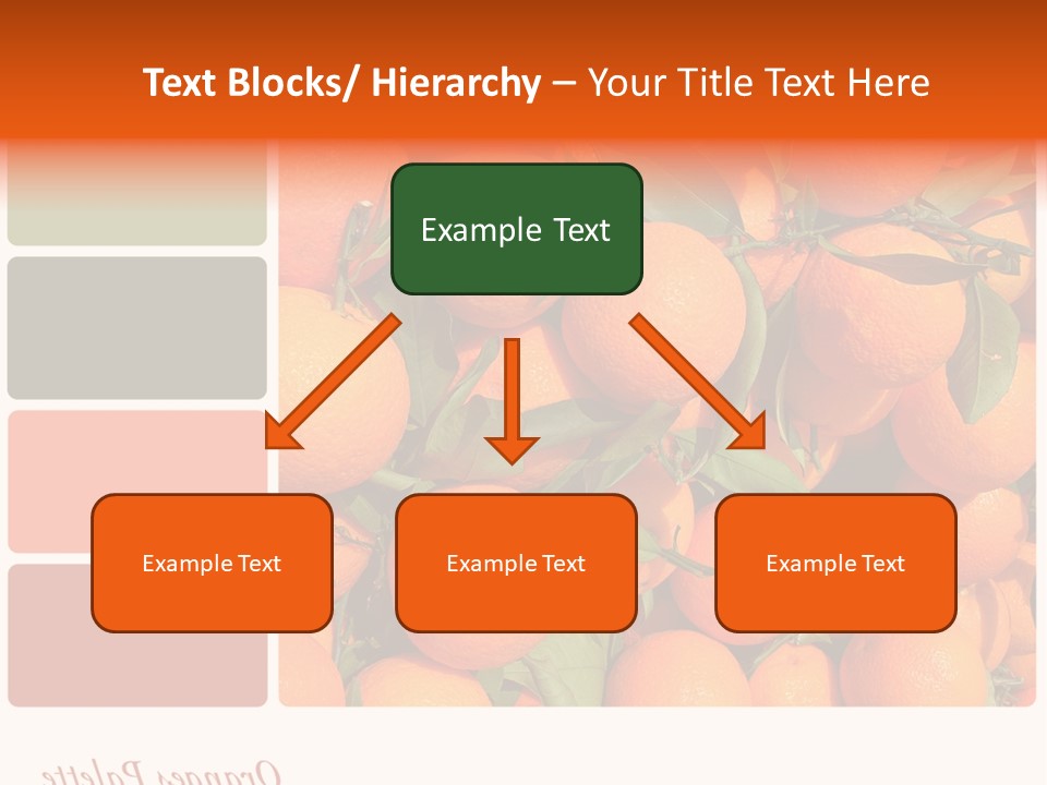 A Bunch Of Oranges With Green Leaves On Them PowerPoint Template