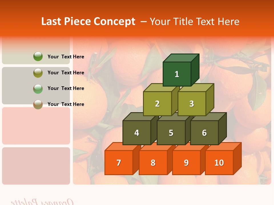 A Bunch Of Oranges With Green Leaves On Them PowerPoint Template