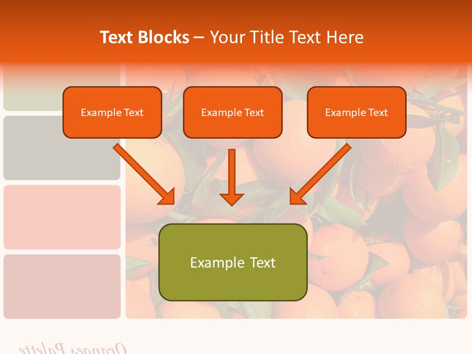 A Bunch Of Oranges With Green Leaves On Them PowerPoint Template