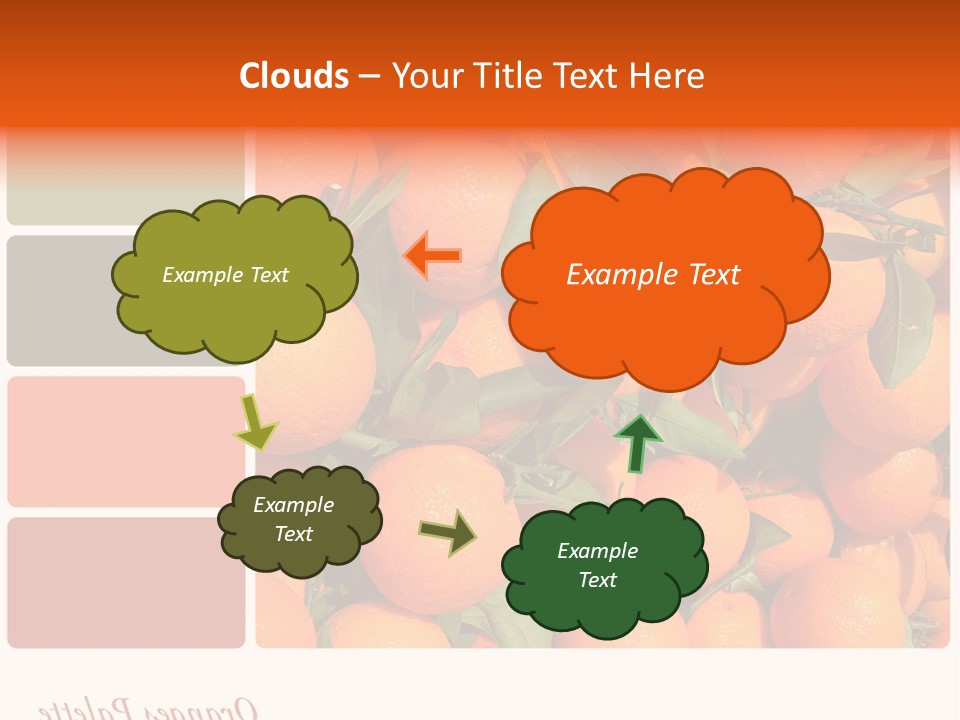 A Bunch Of Oranges With Green Leaves On Them PowerPoint Template