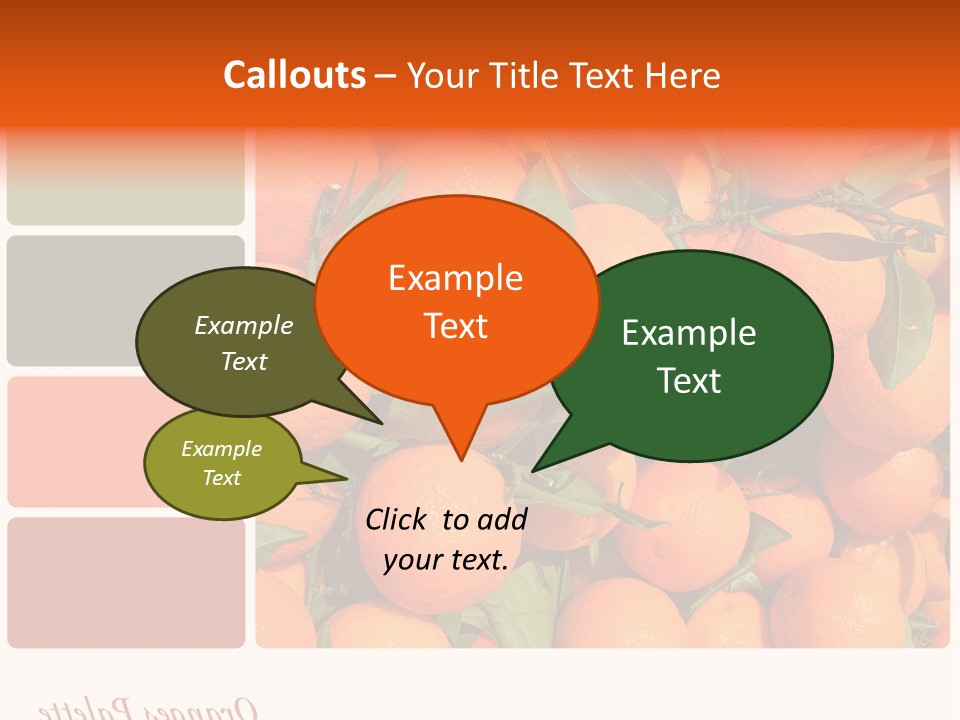 A Bunch Of Oranges With Green Leaves On Them PowerPoint Template