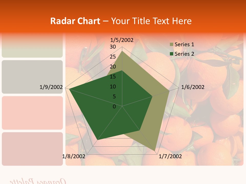 A Bunch Of Oranges With Green Leaves On Them PowerPoint Template
