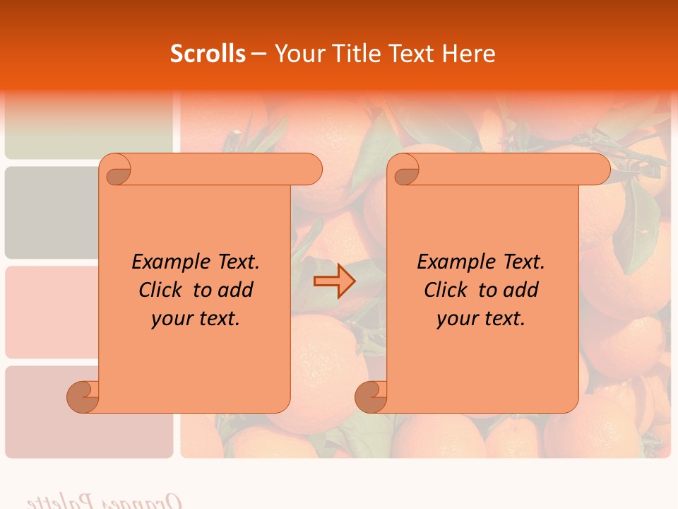 A Bunch Of Oranges With Green Leaves On Them PowerPoint Template
