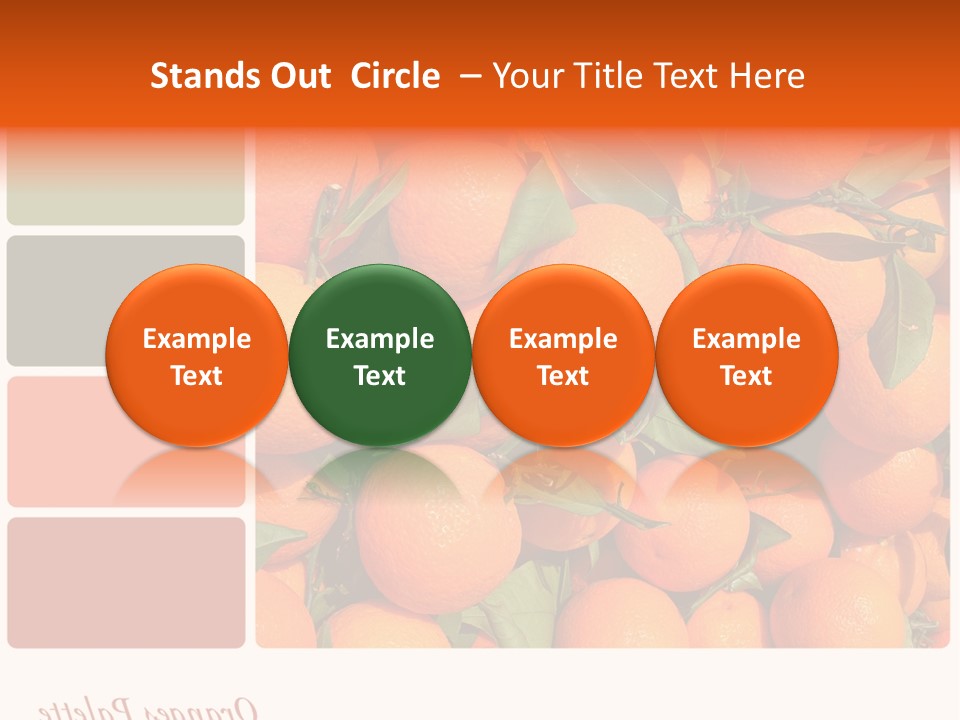 A Bunch Of Oranges With Green Leaves On Them PowerPoint Template