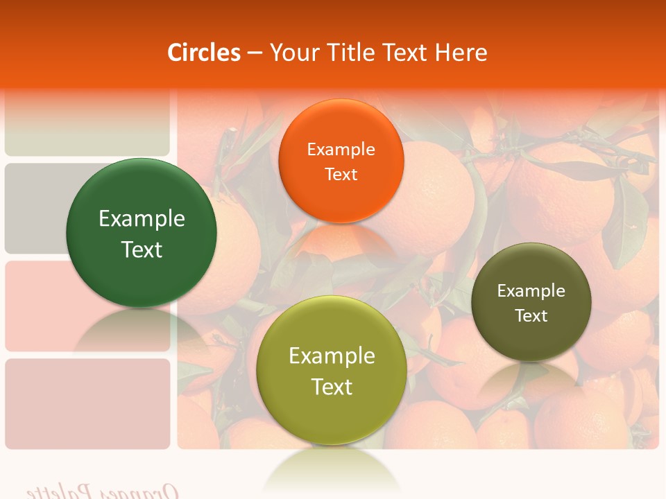 A Bunch Of Oranges With Green Leaves On Them PowerPoint Template