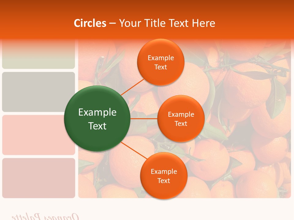 A Bunch Of Oranges With Green Leaves On Them PowerPoint Template